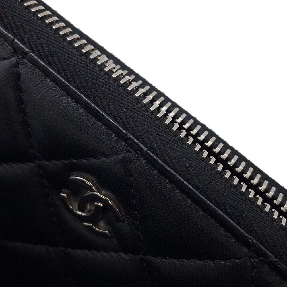 CHANEL Black Lambskin Leather Logo Wallet - Picture 7 of 16